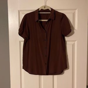 Dark maroon shirt sleeve button up